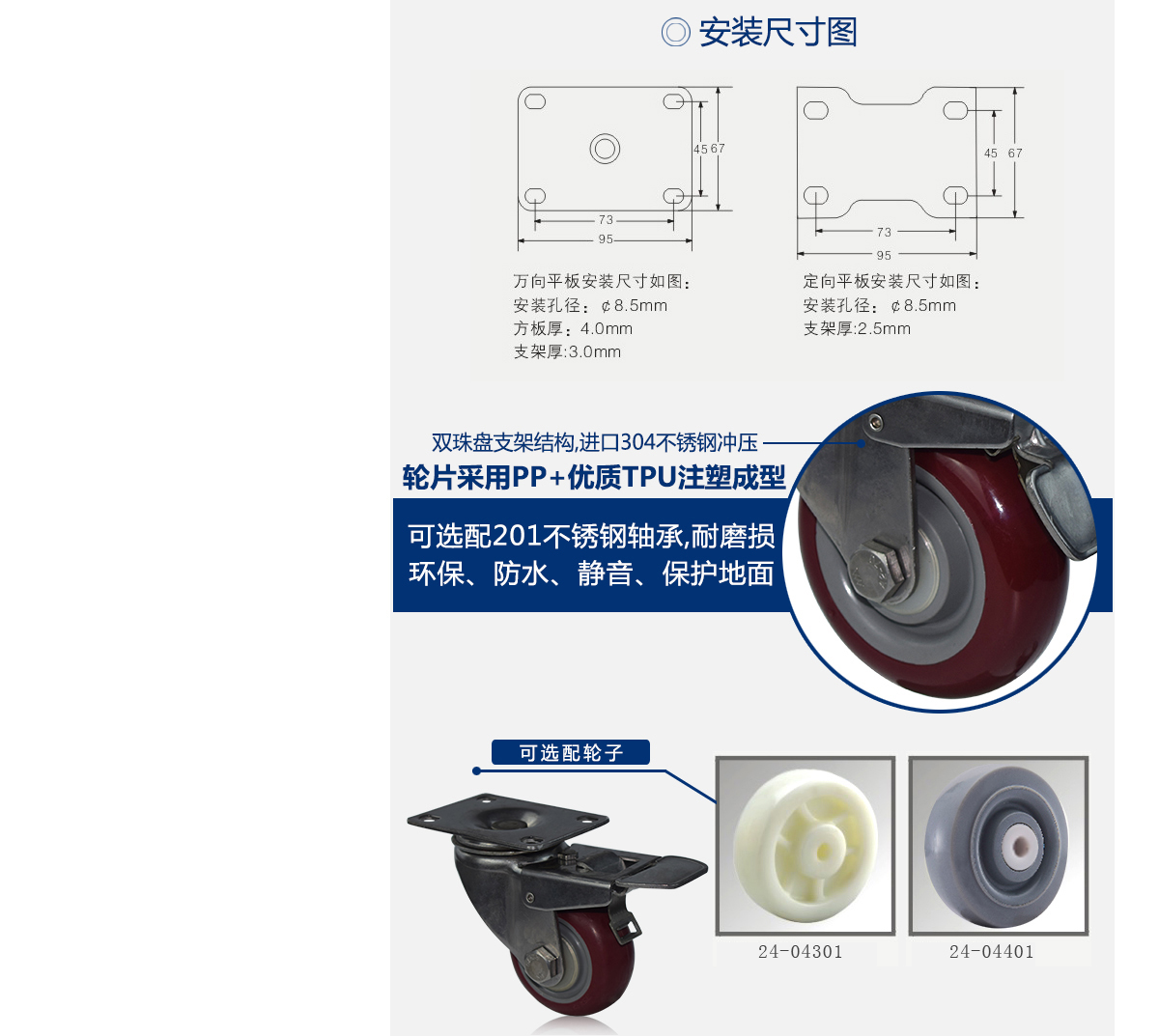 3寸不銹鋼P(yáng)U剎車輪3.jpg
