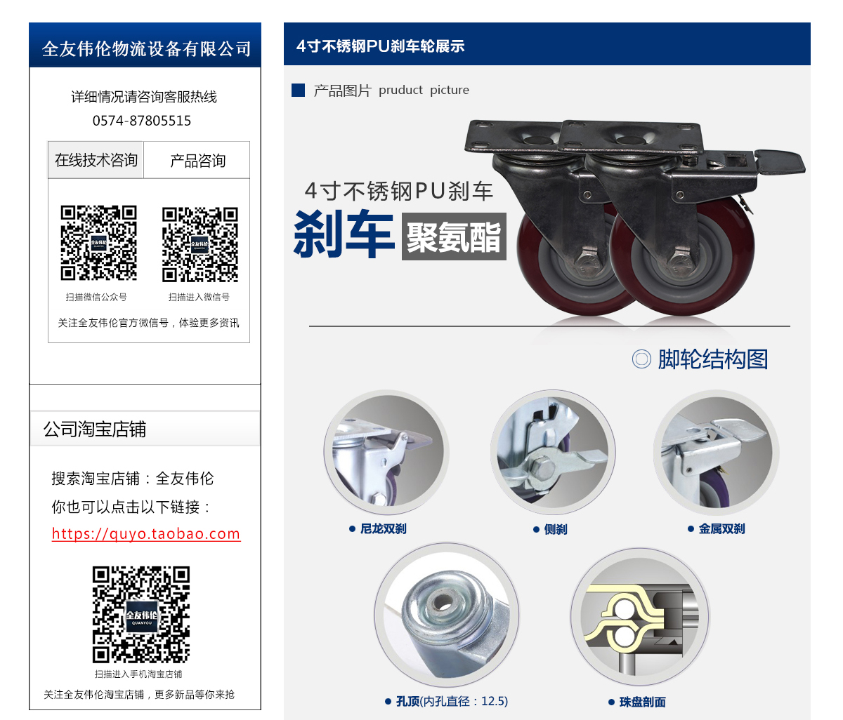 4寸不銹鋼P(yáng)U剎車輪2.jpg